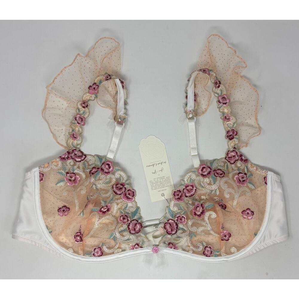 For Love & Lemons For Victoria's Secret 38DD Unlined Floral Sexy Bra RP $109